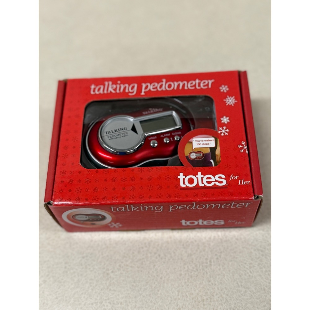 Totes for Her Red Talking Pedometer with Panic Alarm
